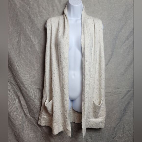 LOFT Speckled Sleeveless Cardigan - Picture 1 of 9